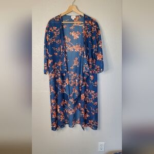 💚5/$25 LulaRoe Cherry Blossom Floral Sheer Kimono Duster Open Front Cardigan